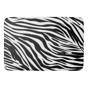 Tapis De Bain Motif rayures de zèbre blanc et noir