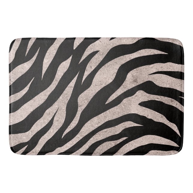 Tapis De Bain Motif rayures de zèbre scintillant (Devant)