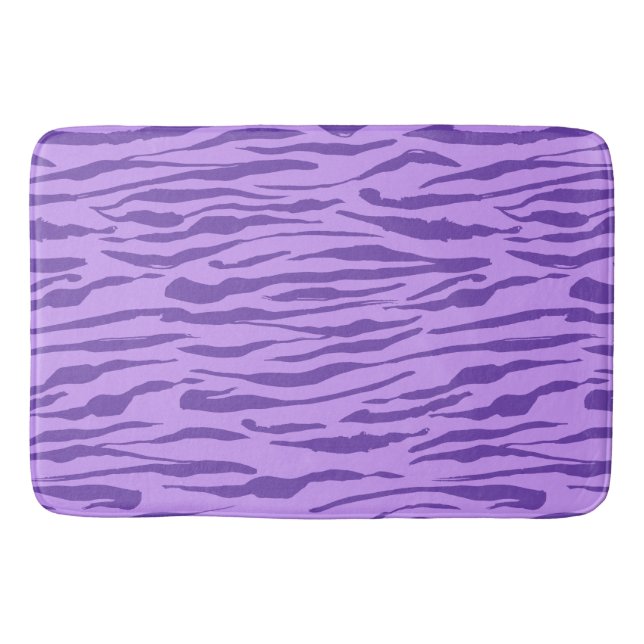 Tapis De Bain Motif rayures zèbre violet (Devant)