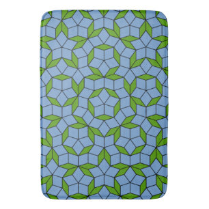 Tapis De Bain Motif Rhombus Penrose vert et bleu