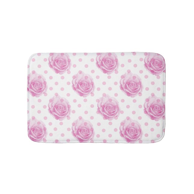 Tapis De Bain Motif rose à fleurs roses (Devant)
