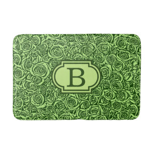 Tapis De Bain Motif Rose Abstrait moderne, Lime Green