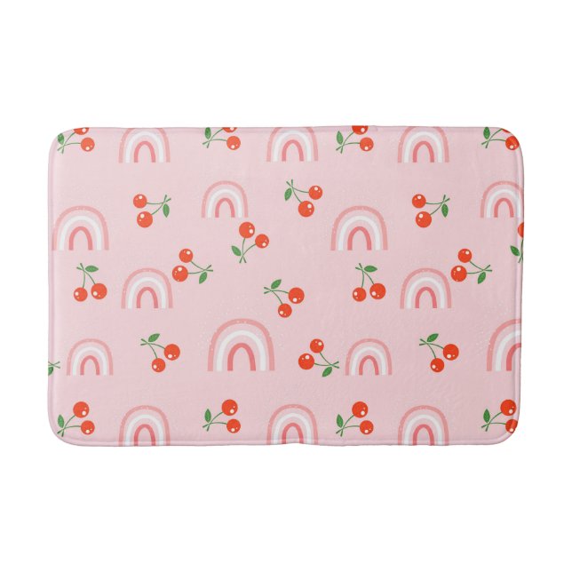 Tapis De Bain Motif rose arc-en-ciel cerise (Devant)