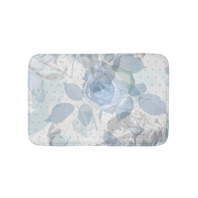 Tapis De Bain Motif Rose bleu (Devant)