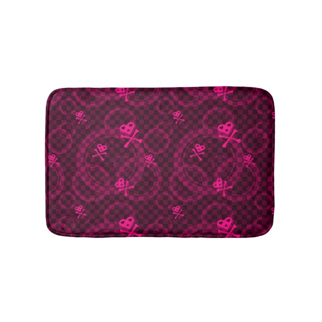 Tapis De Bain Motif rose d'Emo avec des cercles (Devant)