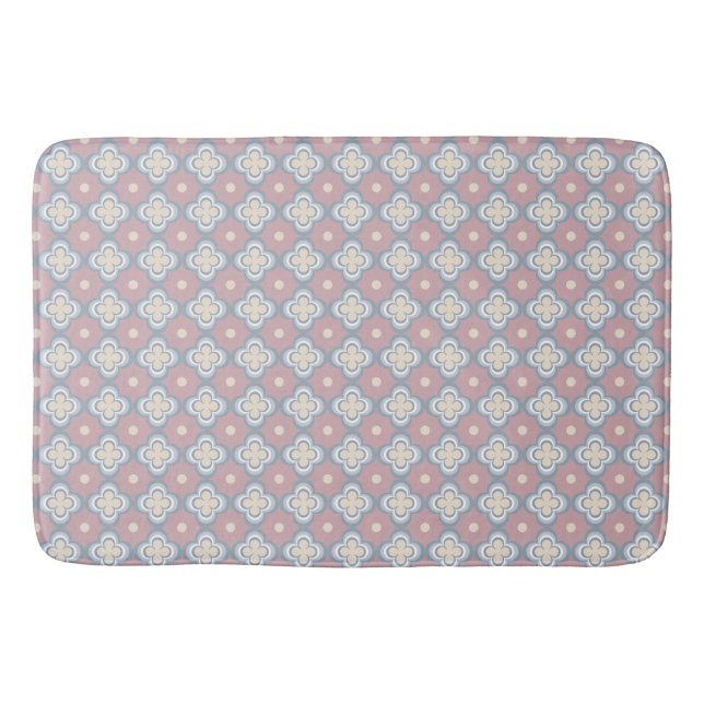 Tapis De Bain Motif rose et bleu (Devant)