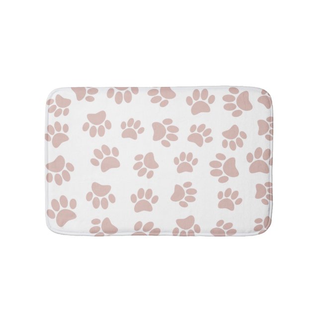 Tapis De Bain Motif rose Gold Et White Dog Paw (Devant)