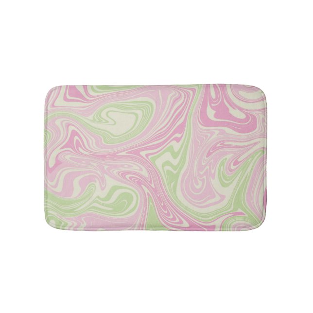 Tapis De Bain Motif rose vert à bille liquide (Devant)