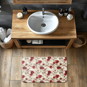 Tapis De Bain Motif rouge Bourgogne rose