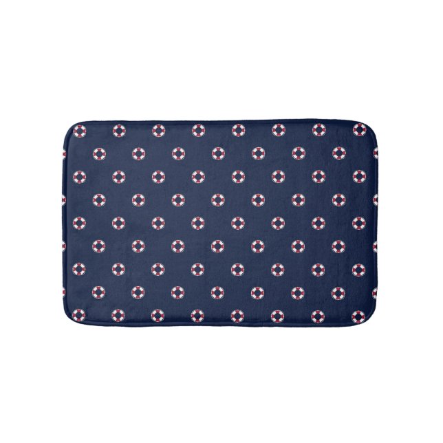 Tapis De Bain Motif rouge et blanc de balise (Devant)
