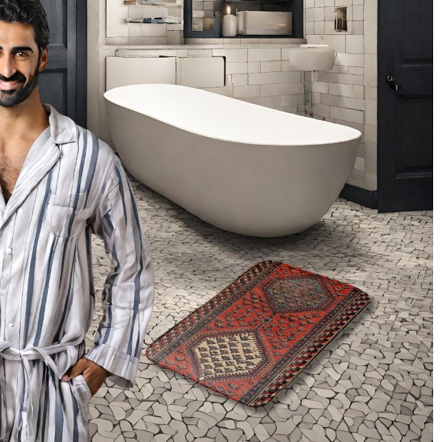 Tapis De Bain Motif rouge oriental (Créateur téléchargé)