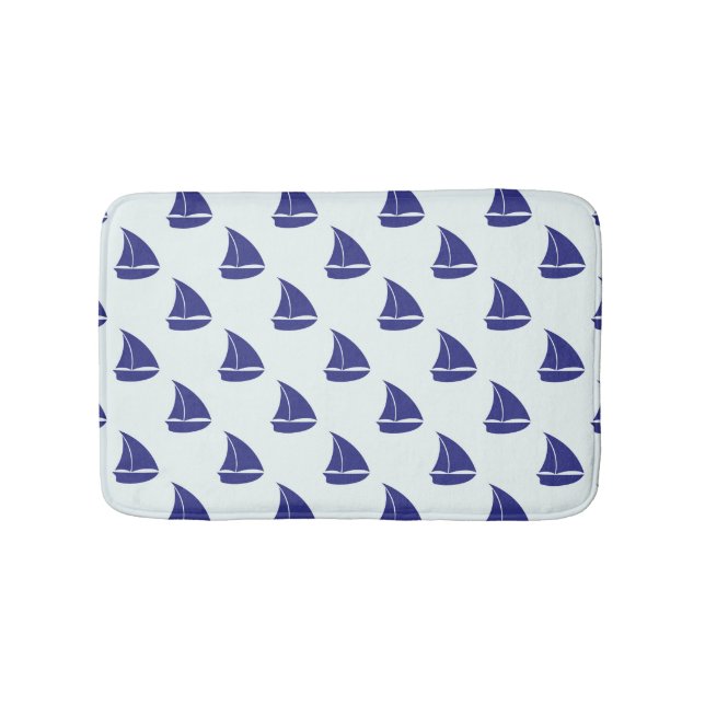 Tapis De Bain Motif Royal Blue Sailboat (Devant)