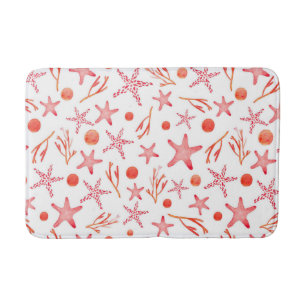 Tapis De Bain Motif sans couture de créature de corail de la Mer