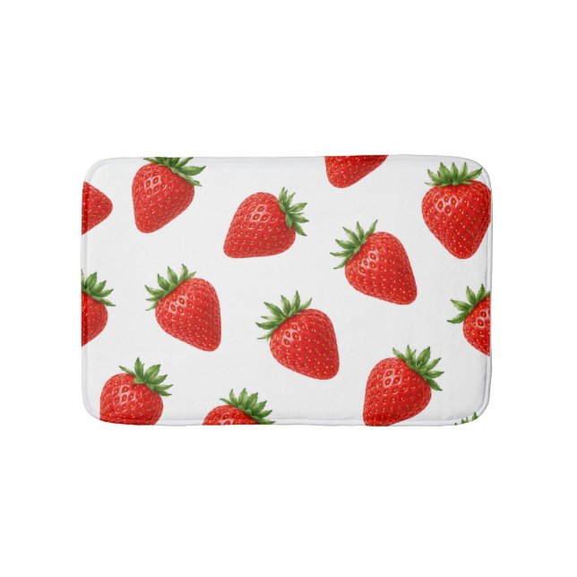 Tapis De Bain Motif sans couture de fraise, joli fruit rouge  (Devant)