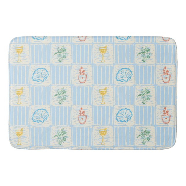 Tapis De Bain motif sans couture de style amalfi (Devant)