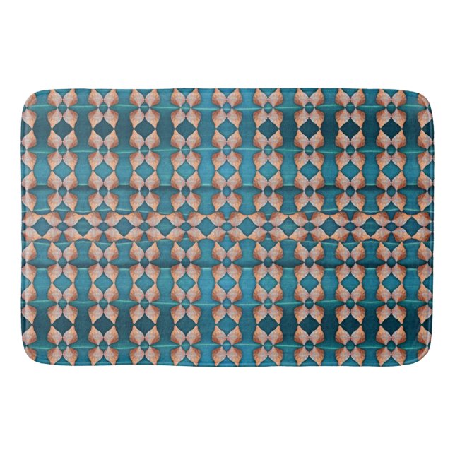 Tapis De Bain Motif Sea Shell, Bleu (Devant)