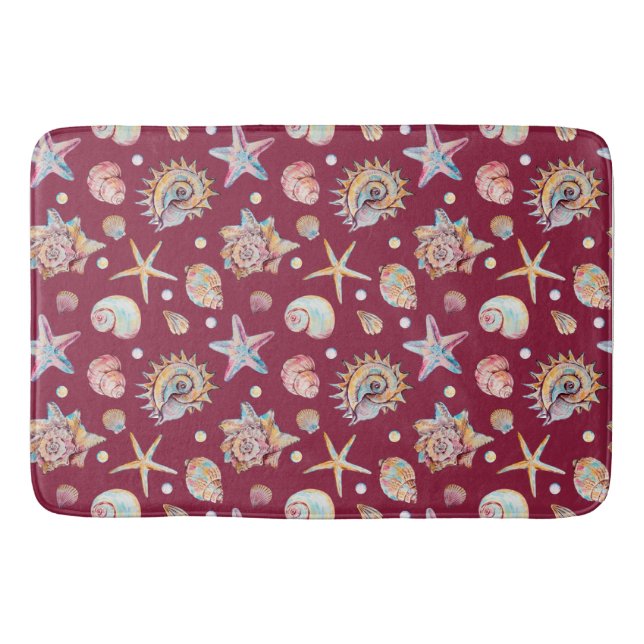 Tapis De Bain Motif Seashell & Starfish sur Arrière - plan Maroo (Devant)