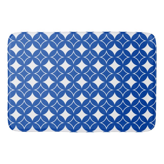 Tapis De Bain Motif shippo bleu et blanc (Devant)
