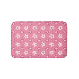 Tapis De Bain motif simple floral solide rose rétro petit flux