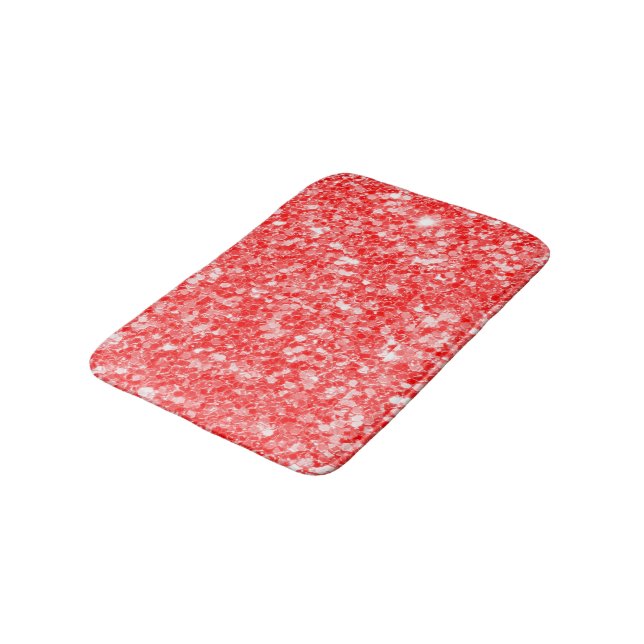 Tapis De Bain Motif simple Parties scintillant rouge (Angle)