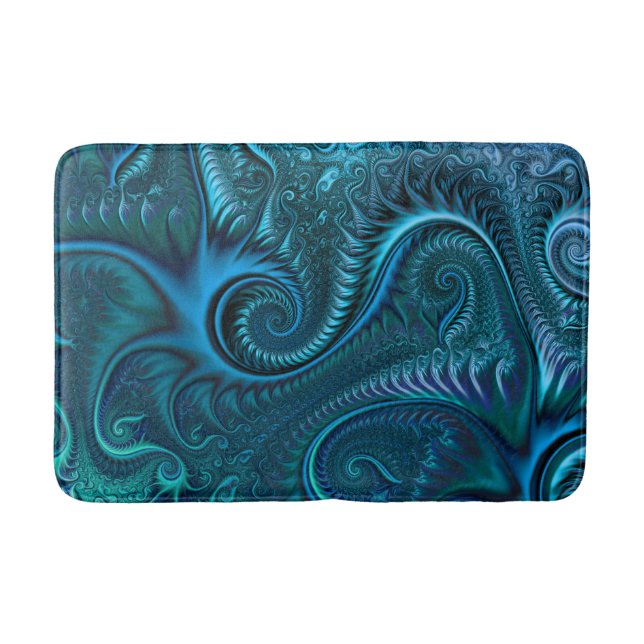 Tapis De Bain Motif spiral bleu et Turquoise Octopus Tentacles (Devant)