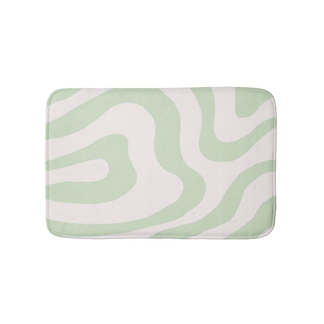 Tapis De Bain Motif Super à bande verte Sage Green (Devant)