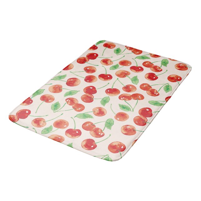 Tapis De Bain Motif Sweet Red Cherry (Angle)