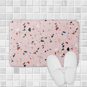 Tapis De Bain Motif Terrazzo Abstrait Moderne du Milieu du Siècl