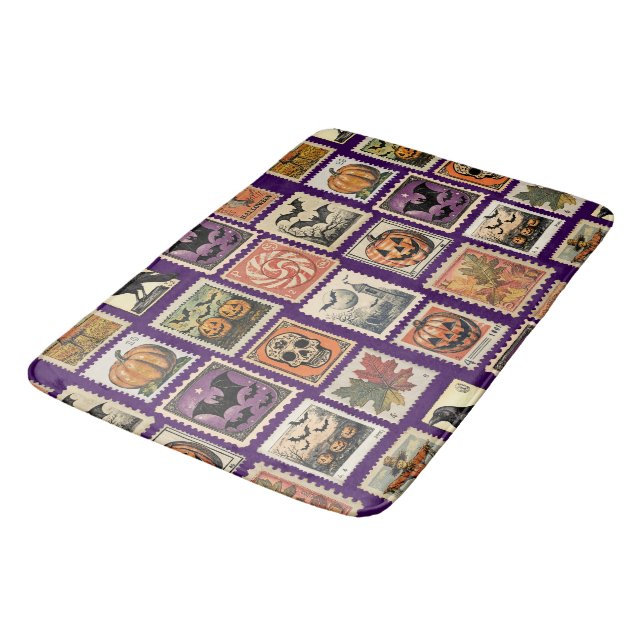 Tapis De Bain Motif timbre vintage Halloween  (Angle)