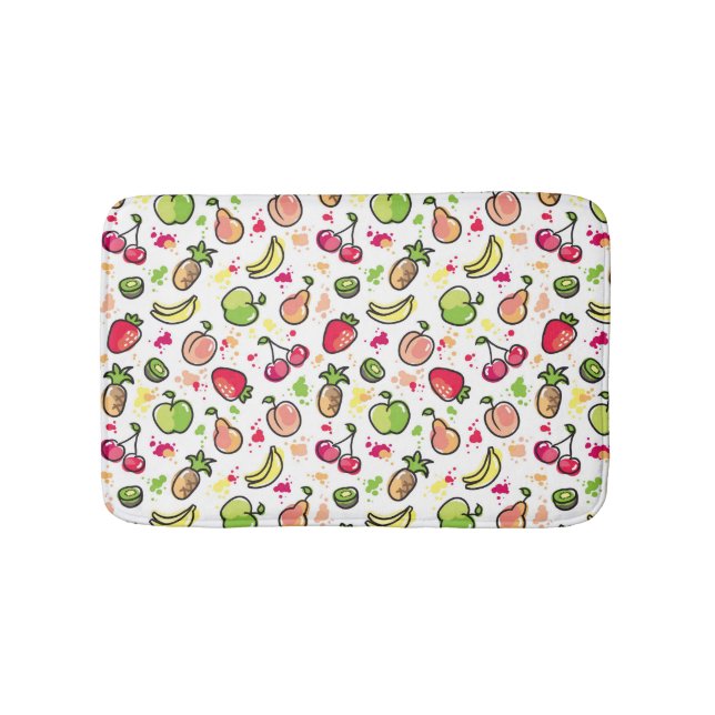 Tapis De Bain motif tiré par la main de fruits (Devant)