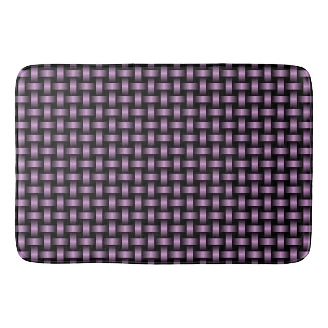 Tapis De Bain Motif Tissé Noir Violet (Devant)