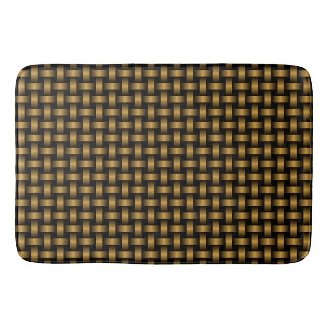 Tapis De Bain Motif Tissé Orange Noir (Devant)