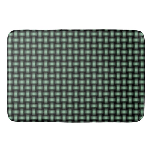 Tapis De Bain Motif Tissé Vert Noir (Devant)
