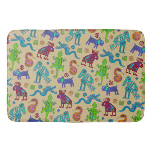 Tapis De Bain Motif tribal primitif de la culture mexicaine afri
