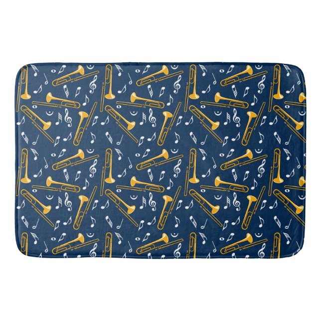 Tapis De Bain Motif Trombone Music Notes (Devant)