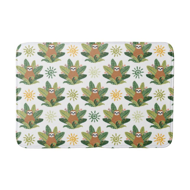 Tapis De Bain Motif tropical de paresse (Devant)