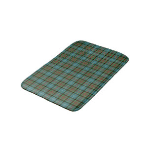Tapis De Bain Motif turquoise de plaid de tartan de Paisley