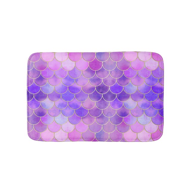 Tapis De Bain Motif Ultra Violet & Gold Mermaid (Devant)