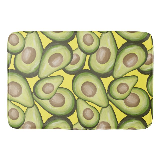 Tapis De Bain Motif Vegan Avocado frais et gourmand (Devant)