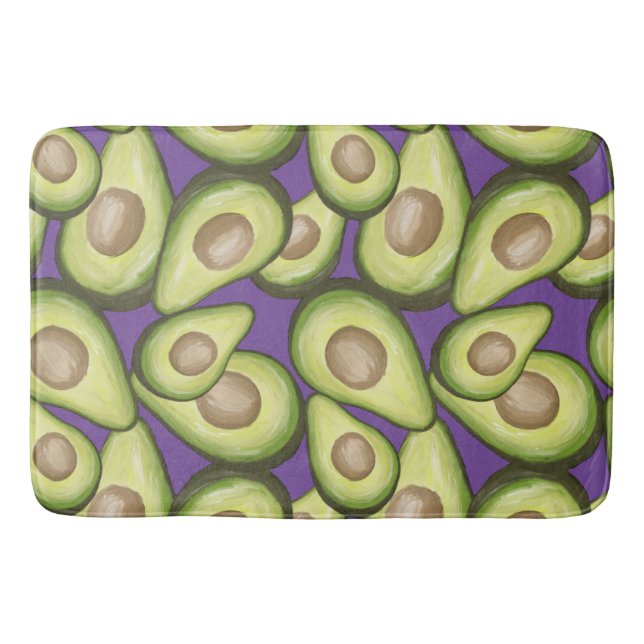 Tapis De Bain Motif Vegan Avocado frais et gourmand (Devant)