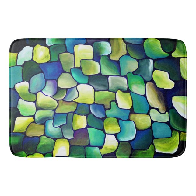Tapis De Bain Motif vert contemporain (Devant)