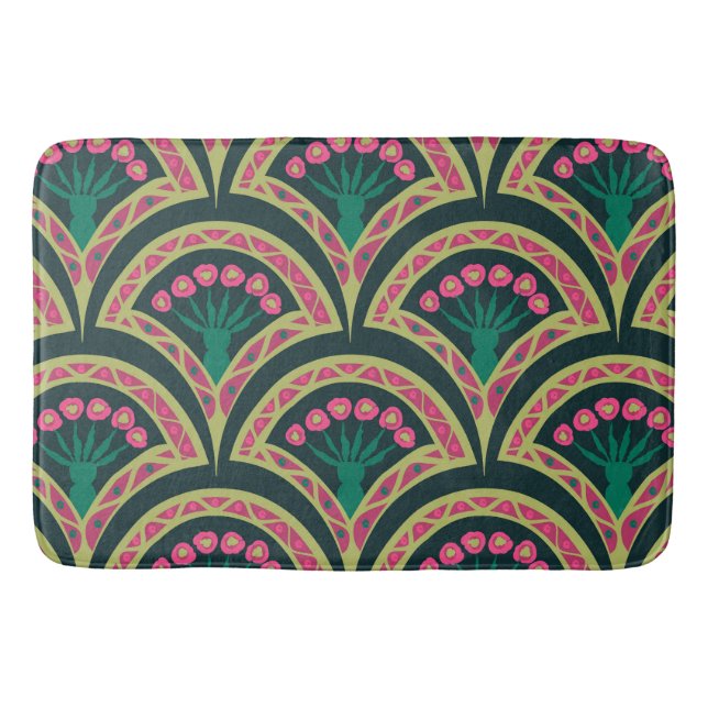 Tapis De Bain motif vert en forme de coquille (Devant)