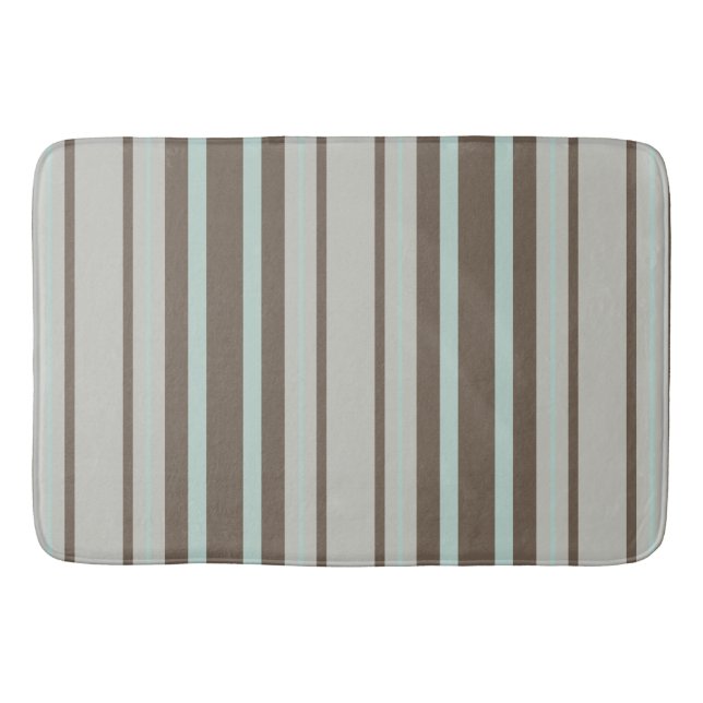Tapis De Bain Motif vert et Brown à bande (Devant)