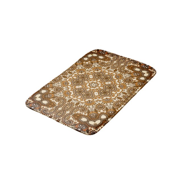 Tapis De Bain motif vintage Brown activé (Angle)