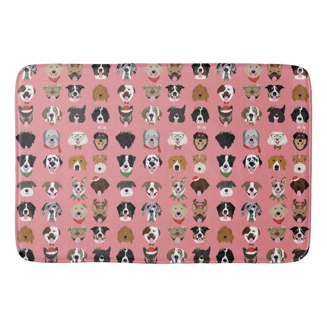 Tapis De Bain Motif visage chien de Noël (Devant)