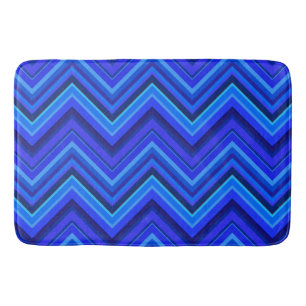 Tapis De Bain Motif zigzag rayures bleues