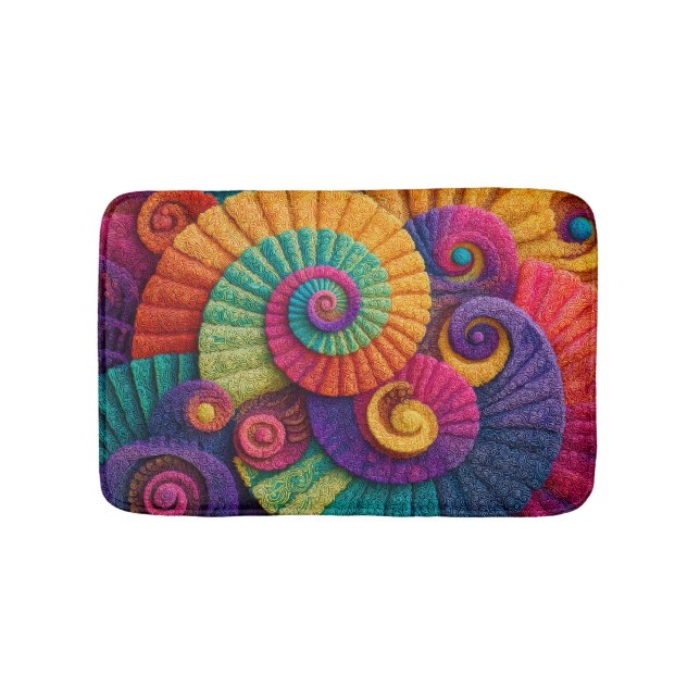 Tapis De Bain Motifs Abstraits de la spirale vibrante (Devant)