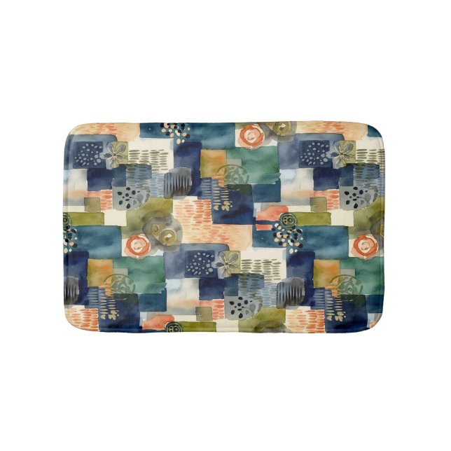 Tapis De Bain motifs carrés Abstraits (Devant)