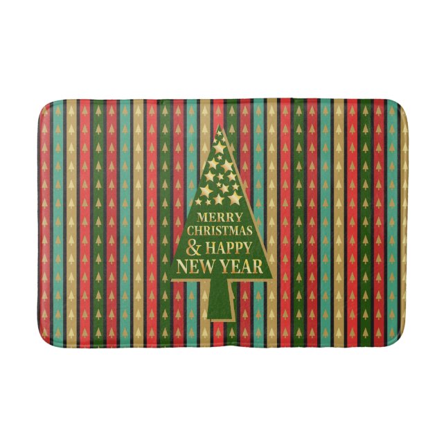 Tapis De Bain Motifs de Noël - Conception d'arbre élégante et ch (Devant)