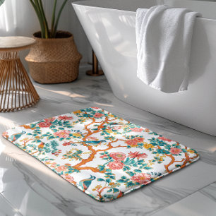 Tapis De Bain Motifs d'inspiration asiatique, Fleurs colorées oi